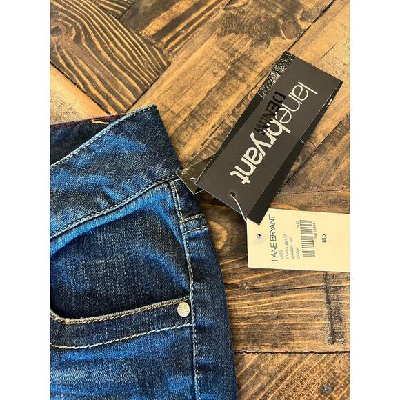 Lane Bryant Distinctly Boot Jeans Womens 16P Blue Petite Stretch Comfy Western - Picture 3 of 12